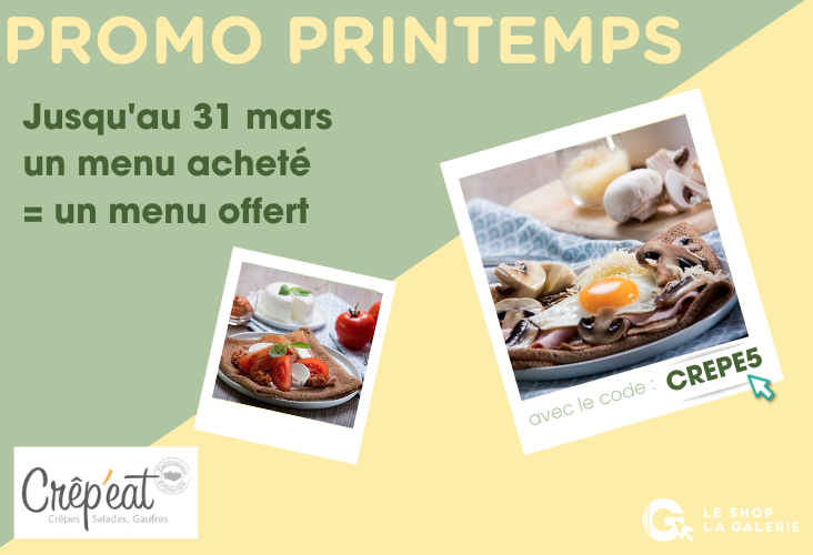 Profitez d'un menu offert en ligne chez Crep'eat