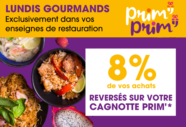 Lundis : 8% sur la restauration