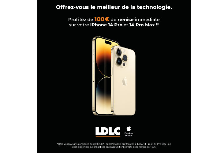 100€ de remise sur les Iphone 14 Pro & 14 Pro Max