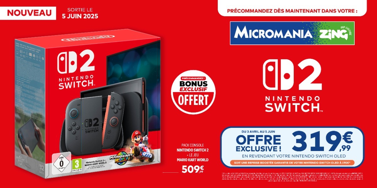 🎮 La Nintendo Switch 2 arrive… Réservez là dès maintenant chez Micromania ! 🔥