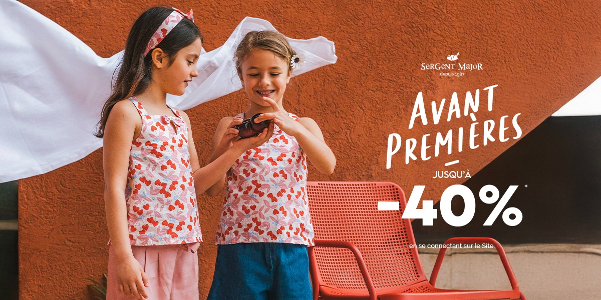 Jusqu'à -40%* chez SERGENT MAJOR !!
