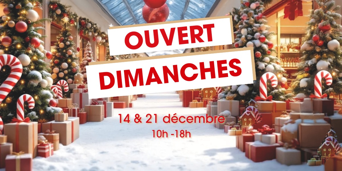 🛍️La Galerie est ouverte les dimanches 14 et 21 !🎄