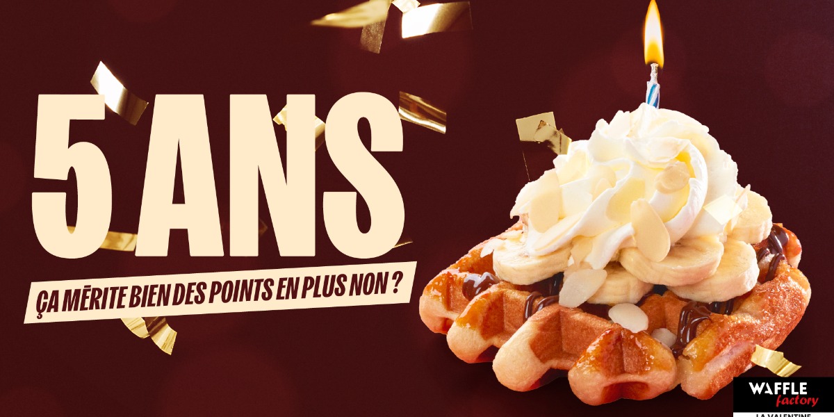 Fêtez les 5 ans de Waffle Factory la Valentine !