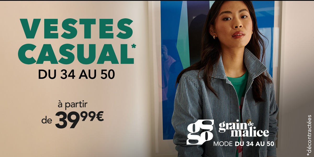 Les vestes casual sont arrivées chez Grain de Malice ! 🌸