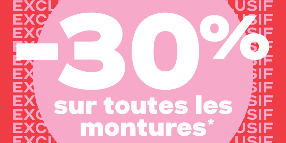 👓 Ventes privées Krys  : –30 % sur toutes les montures