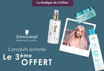 2 produits Schwarzkopf achetés, le 3ème offert