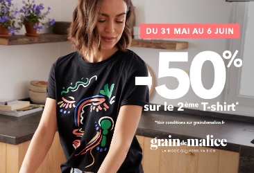 -50% sur le 2e t-shirt